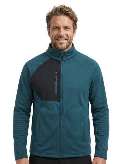 Polar Técnico Hombre Oxwear Cooper – Thermafleece® +FLEX® Medio Cierre Negro y Azul Patrol Chile - Anditek