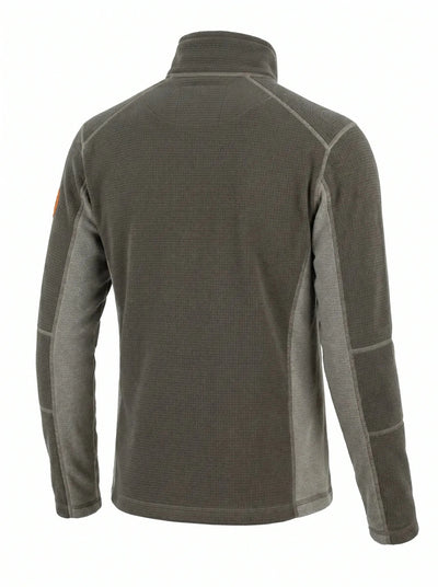 Polar Técnico Hombre Oxwear Trevali – Thermafleece® Medio Cierre Gris y Azul Navy Chile - Anditek
