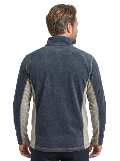 Polar Técnico Hombre Oxwear Trevali – Thermafleece® Medio Cierre Gris y Azul Navy Chile - Anditek