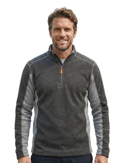 Polar Técnico Hombre Oxwear Trevali – Thermafleece® Medio Cierre Gris y Azul Navy Chile - Anditek