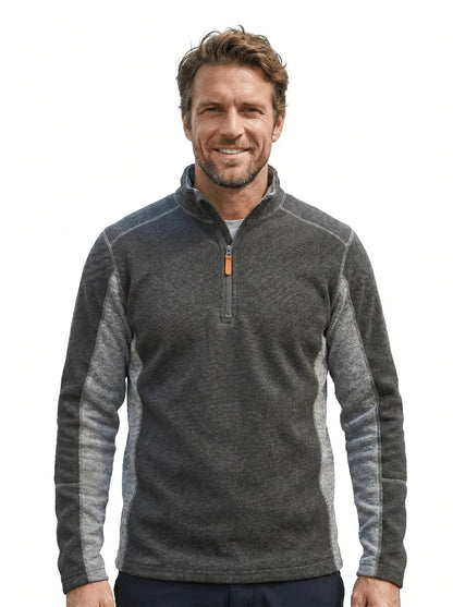 Polar Técnico Hombre Oxwear Trevali – Thermafleece® Medio Cierre Gris y Azul Navy Chile - Anditek