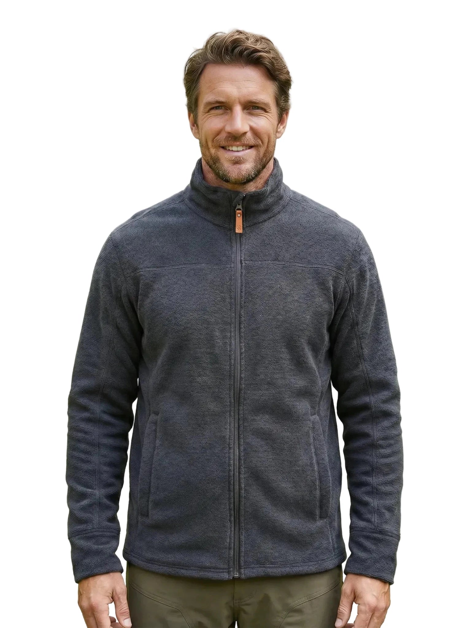 Polar Térmico Hombre Oxwear Thunder – Thermafleece® Texturado Full Zip Azul Café Gris Chile - Anditek