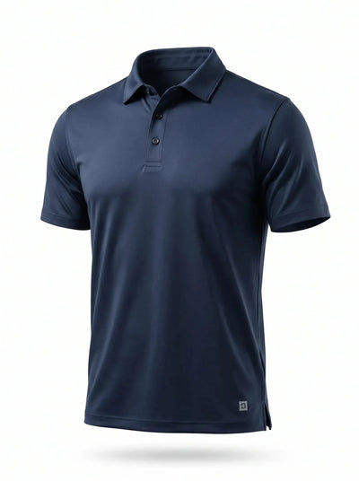 Polera Técnica Hombre Oxwear Amur – Tejido Cationic Transpirable Negro y Azul Patrol Chile - Anditek