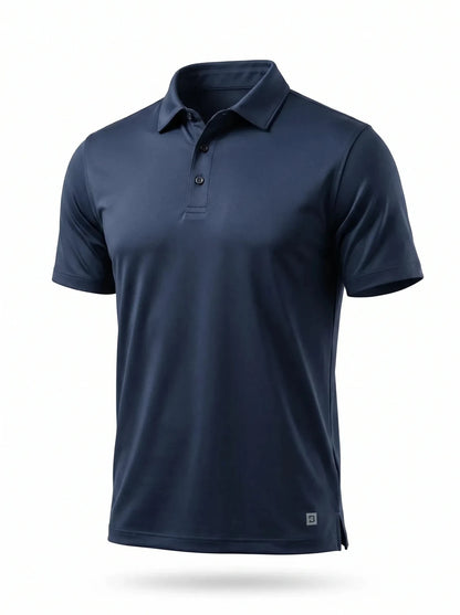 Polera Técnica Hombre Oxwear Amur – Tejido Cationic Transpirable Negro y Azul Patrol Chile - Anditek
