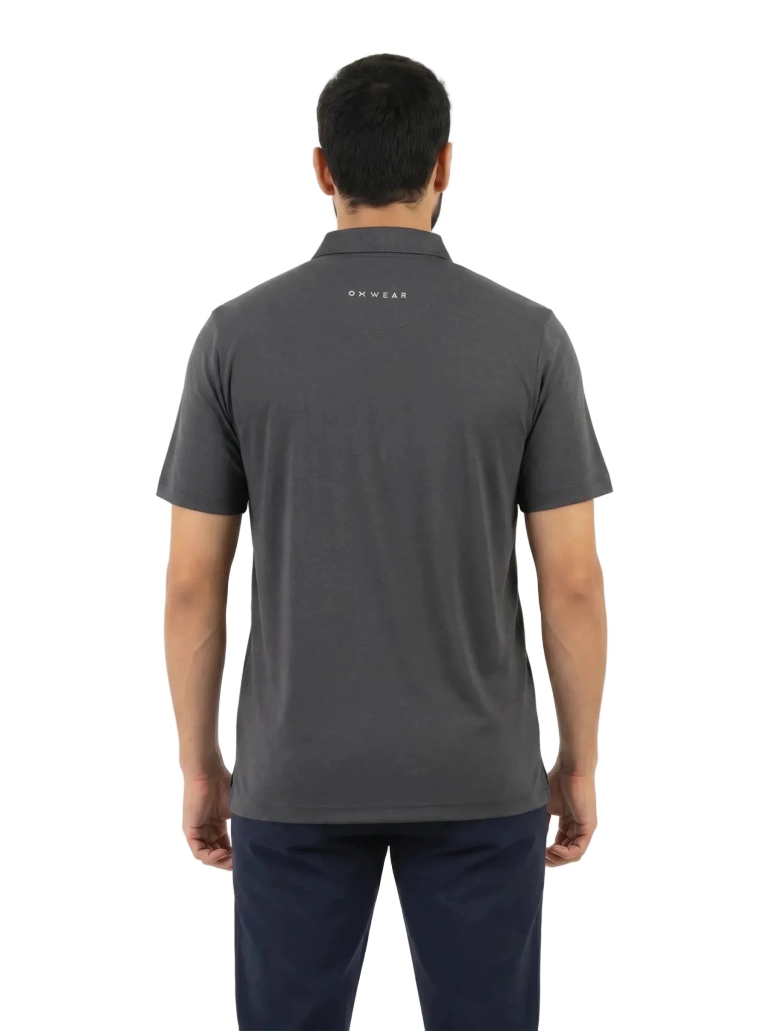 Polera Técnica Hombre Oxwear Amur – Tejido Cationic Transpirable Negro y Azul Patrol Chile - Anditek