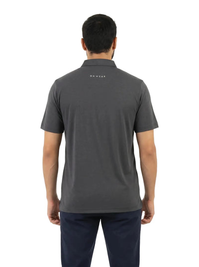 Polera Técnica Hombre Oxwear Amur – Tejido Cationic Transpirable Negro y Azul Patrol Chile - Anditek