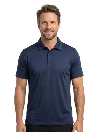 Polera Técnica Hombre Oxwear Amur – Tejido Cationic Transpirable Negro y Azul Patrol Chile - Anditek