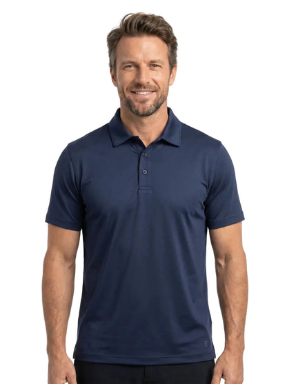Polera Técnica Hombre Oxwear Amur – Tejido Cationic Transpirable Negro y Azul Patrol Chile - Anditek