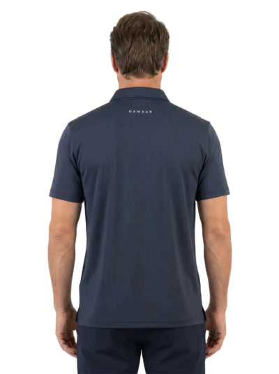 Polera Técnica Hombre Oxwear Amur – Tejido Cationic Transpirable Negro y Azul Patrol Chile - Anditek