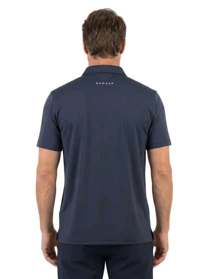 Polera Técnica Hombre Oxwear Amur – Tejido Cationic Transpirable Negro y Azul Patrol Chile - Anditek