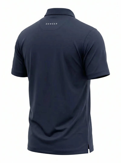 Polera Técnica Hombre Oxwear Amur – Tejido Cationic Transpirable Negro y Azul Patrol Chile - Anditek