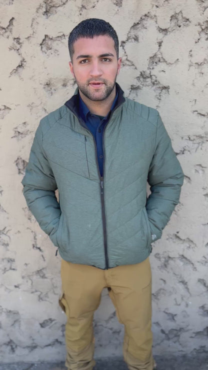 Parka Reversible para Hombre con Thinsulate, Negro/Verde Z-3000